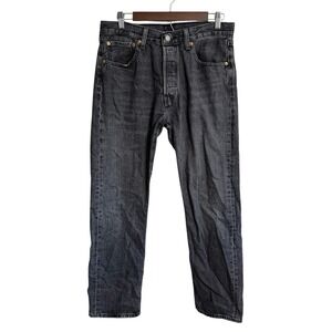 Levis‎ 501 button fly jeans men's 32x30 black original fit straight y2k grunge